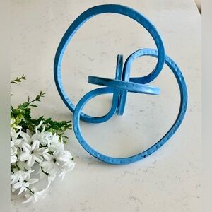 Metal abstract sculpture 7” high x 10” wide